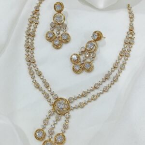 An elegant white stone necklace set