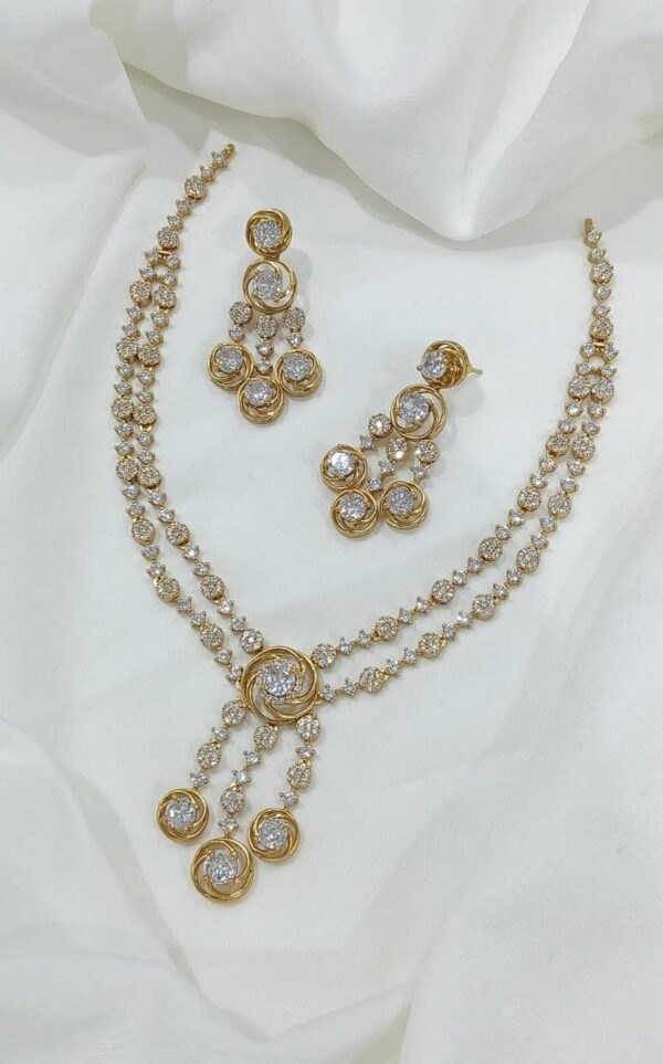 An elegant white stone necklace set