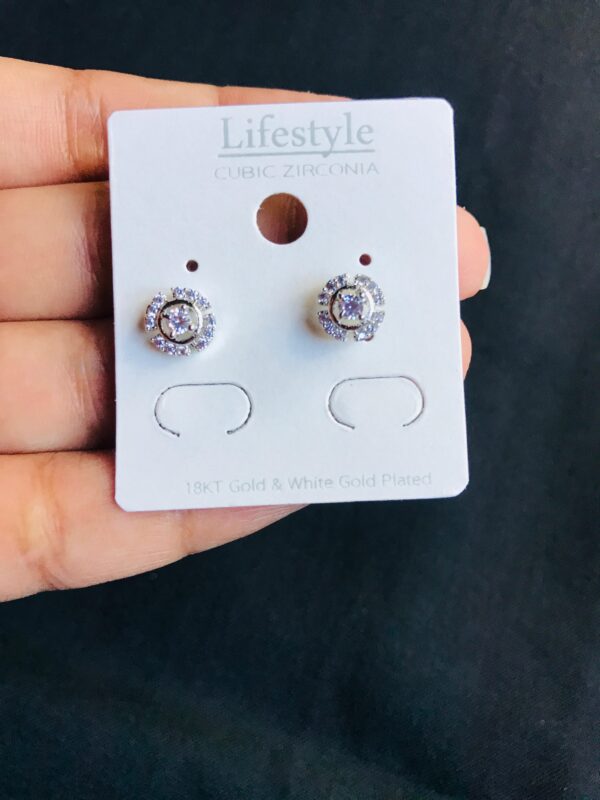 Fashion Jewelry Unisex Iced Out Cubic Clip On Earrings Studs