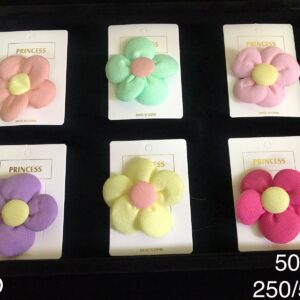 Cute Colorful Fabric Flowers Shaped KIDS FLORAL PINS (6 pcs)