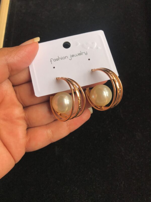 Pearl Western Stylish Hoop Earrings